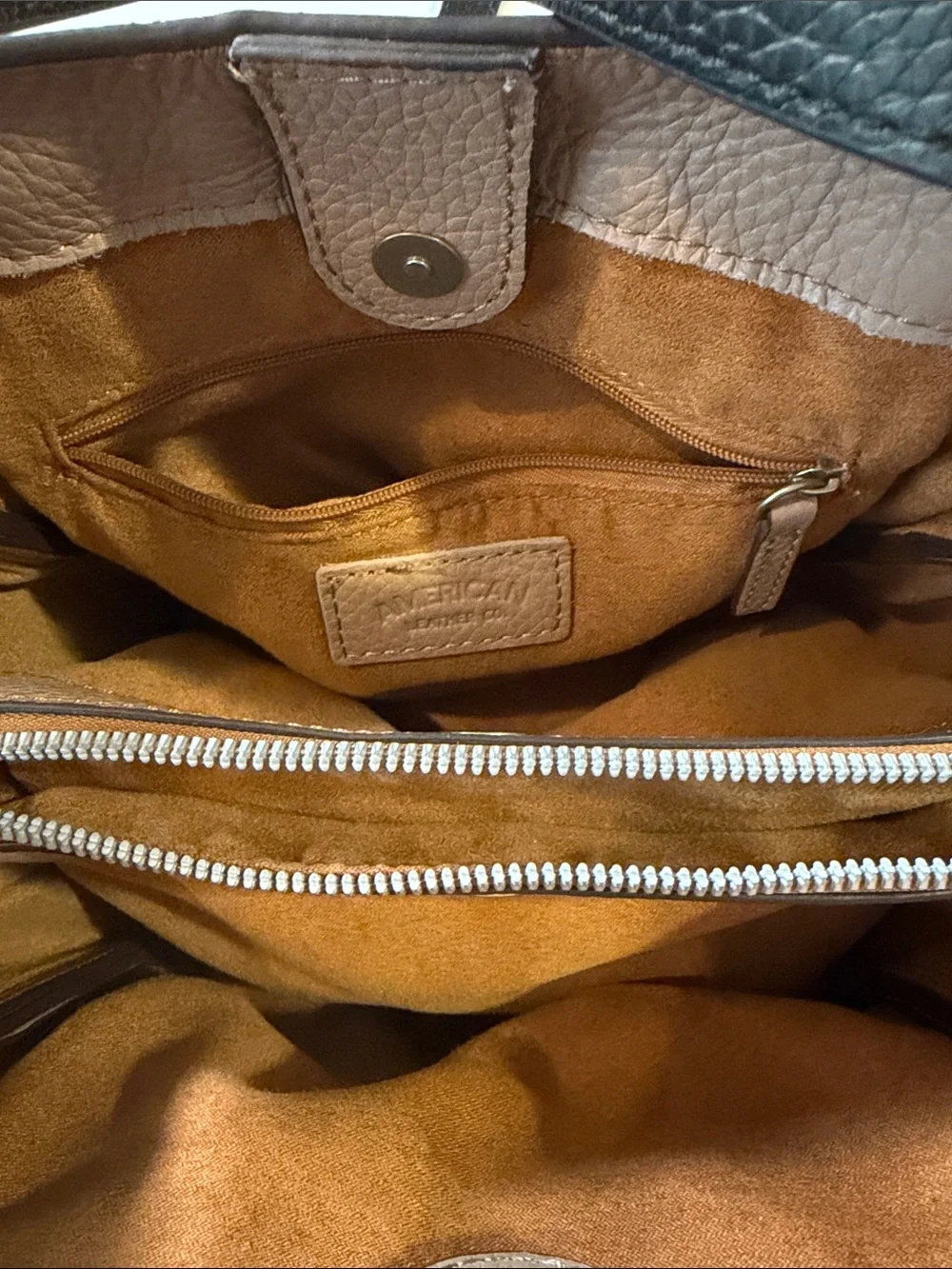American Leather Co. Blush Pink Pebbled Crossbody with Black Strap